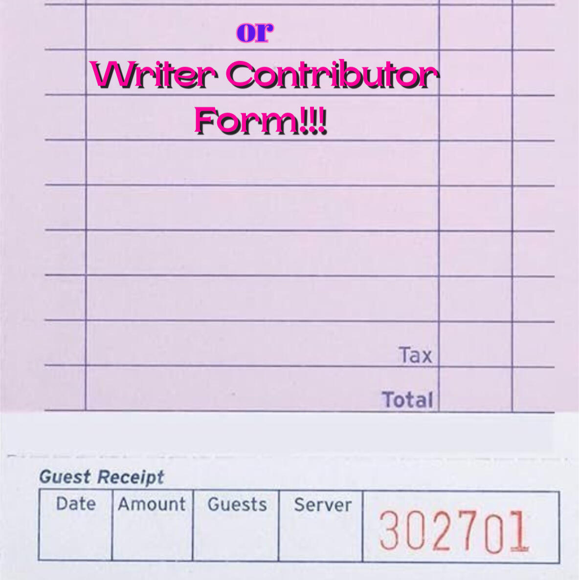 Graphic for writer contributor form. Click to go to form.